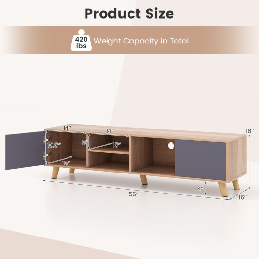 Modern TV Stand with Storage Cabinets for TVs Up to 65 Inch - Image 5