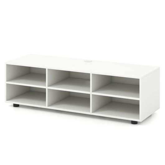 White TV Stand for 55 Inch TVs with 6 Compartments 4 White TV Stand for 55 Inch TVs with 6 Compartments - Image 4
