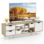 Oak TV Stand with Drawers and Shelves for 55-Inch TVs 11 Oak TV Stand with Drawers and Shelves for 55-Inch TVs