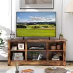 Rustic TV Stand with Adjustable Shelves for 65 Inch Screens 22 Rustic TV Stand with Adjustable Shelves for 65 Inch Screens