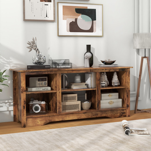 Rustic TV Stand with Adjustable Shelves for 65 Inch Screens 2 Rustic TV Stand with Adjustable Shelves for 65 Inch Screens - Image 2