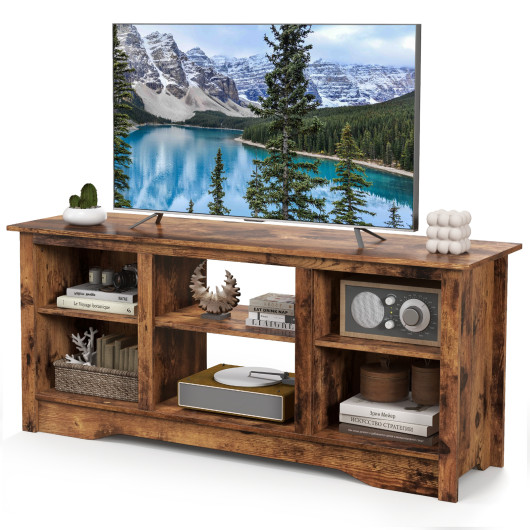 Rustic TV Stand with Adjustable Shelves for 65 Inch Screens 4 Rustic TV Stand with Adjustable Shelves for 65 Inch Screens - Image 4