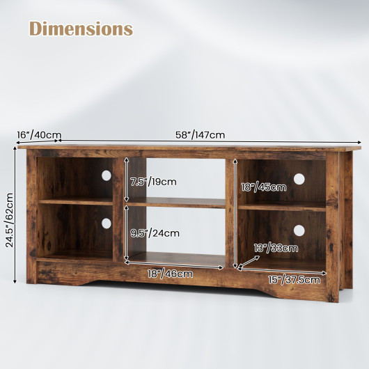 Rustic TV Stand with Adjustable Shelves for 65 Inch Screens 5 Rustic TV Stand with Adjustable Shelves for 65 Inch Screens - Image 5