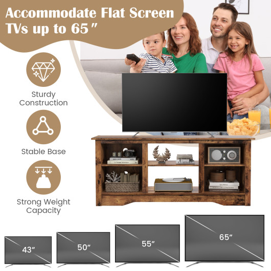 Rustic TV Stand with Adjustable Shelves for 65 Inch Screens 7 Rustic TV Stand with Adjustable Shelves for 65 Inch Screens - Image 7
