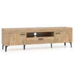 Oak TV Stand with Cabinets and Drawer for 65 Inch TVs 11 Oak TV Stand with Cabinets and Drawer for 65 Inch TVs