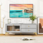 Gray TV Stand with Storage for 55 Inch TV and More 9 Gray TV Stand with Storage for 55 Inch TV and More