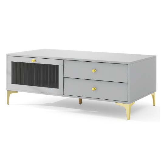 Gray TV Stand with Storage for 55 Inch TV and More 3 Gray TV Stand with Storage for 55 Inch TV and More - Image 3