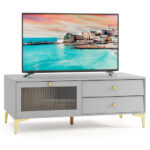 Gray TV Stand with Storage for 55 Inch TV and More 11 Gray TV Stand with Storage for 55 Inch TV and More