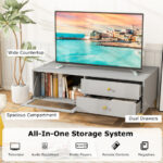 Gray TV Stand with Storage for 55 Inch TV and More 14 Gray TV Stand with Storage for 55 Inch TV and More