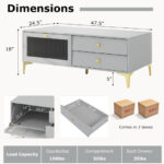 Gray TV Stand with Storage for 55 Inch TV and More 12 Gray TV Stand with Storage for 55 Inch TV and More