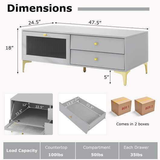 Gray TV Stand with Storage for 55 Inch TV and More 5 Gray TV Stand with Storage for 55 Inch TV and More - Image 5