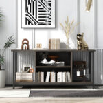 Gray 3-Tier TV Stand with Power Outlet and Adjustable Shelf 9 Gray 3-Tier TV Stand with Power Outlet and Adjustable Shelf
