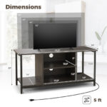 Gray 3-Tier TV Stand with Power Outlet and Adjustable Shelf 12 Gray 3-Tier TV Stand with Power Outlet and Adjustable Shelf