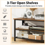 Industrial TV Stand with Power Outlets and USB Ports Rustic Brown 13 Industrial TV Stand with Power Outlets and USB Ports Rustic Brown