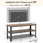Industrial TV Stand with Power Outlets and USB Ports Rustic Brown 11 Industrial TV Stand with Power Outlets and USB Ports Rustic Brown