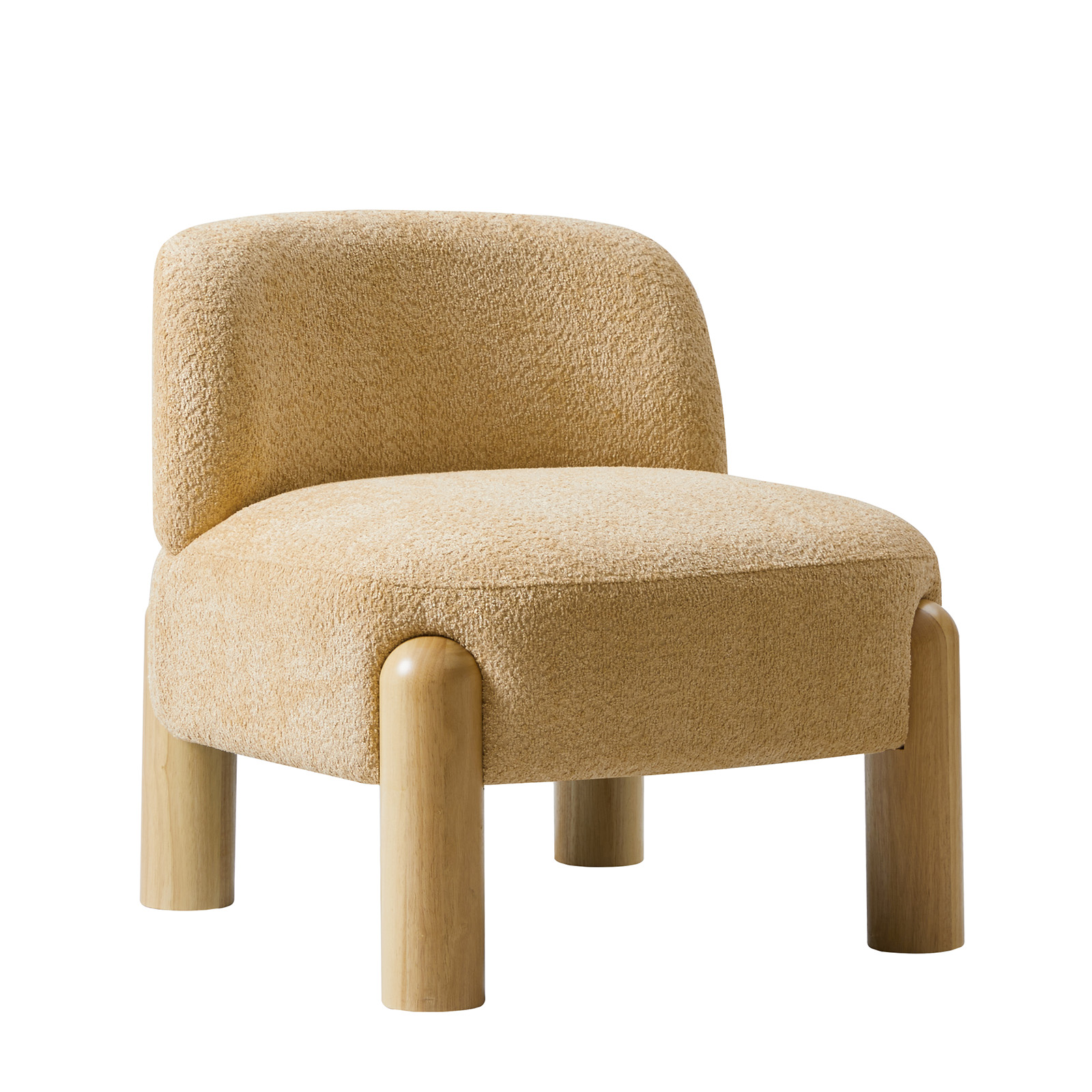 Tabitha Camel Chenille Modern Lounge Chair Rubberwood Legs 2 Tabitha Camel Chenille Modern Lounge Chair Rubberwood Legs - Image 2