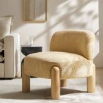 Tabitha Camel Chenille Modern Lounge Chair Rubberwood Legs 6 Tabitha Camel Chenille Modern Lounge Chair Rubberwood Legs