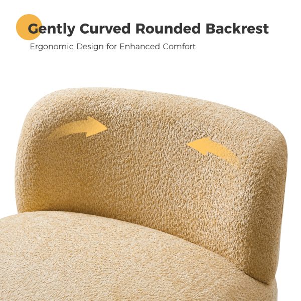 Tabitha Camel Chenille Modern Lounge Chair Rubberwood Legs 2