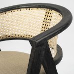 Tabitha I Black Wooden Frame Linen Wrap Seat Dining Chair