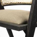 Tabitha I Black Wooden Frame Linen Wrap Seat Dining Chair