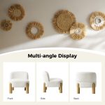 Tabitha Ivory Chenille Modern Rubberwood Lounge Chair 10 Tabitha Ivory Chenille Modern Rubberwood Lounge Chair