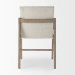 Tahoe Cream Boucle Upholstered and Light Brown Wood Armless Dining Chair
