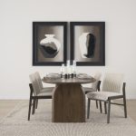 Tahoe Cream Upholstered and Black-Brown Wood Armless Dining Chair