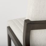 Tahoe Cream Upholstered and Black-Brown Wood Armless Dining Chair