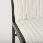 Tahoe Cream Upholstered and Black-Brown Wood Armless Dining Chair