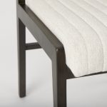 Tahoe Cream Upholstered and Black-Brown Wood Armless Dining Chair