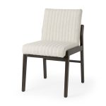 Tahoe Cream Upholstered and Black-Brown Wood Armless Dining Chair