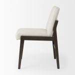 Tahoe Cream Upholstered and Black-Brown Wood Armless Dining Chair