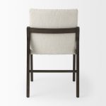 Tahoe Cream Upholstered and Black-Brown Wood Armless Dining Chair