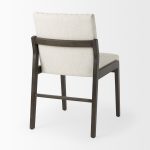 Tahoe Cream Upholstered and Black-Brown Wood Armless Dining Chair