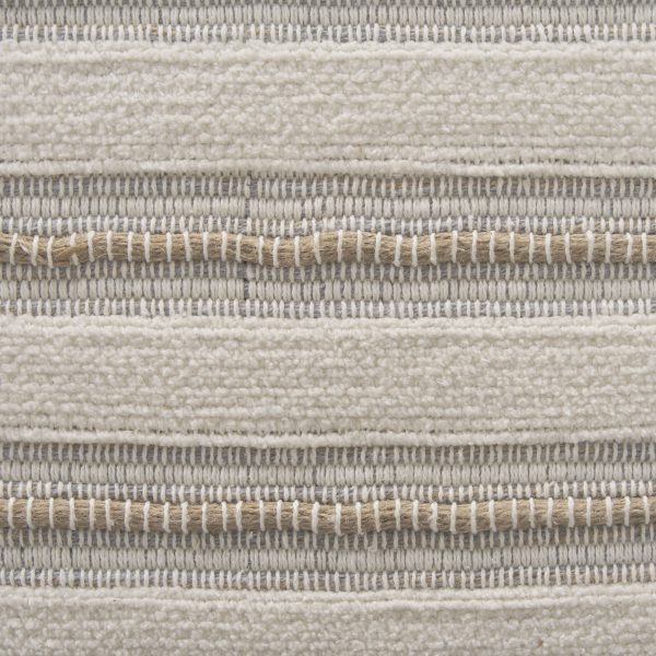 Taimo White Washed Light Brown Wood w Striped Fabric Seat Bench 2