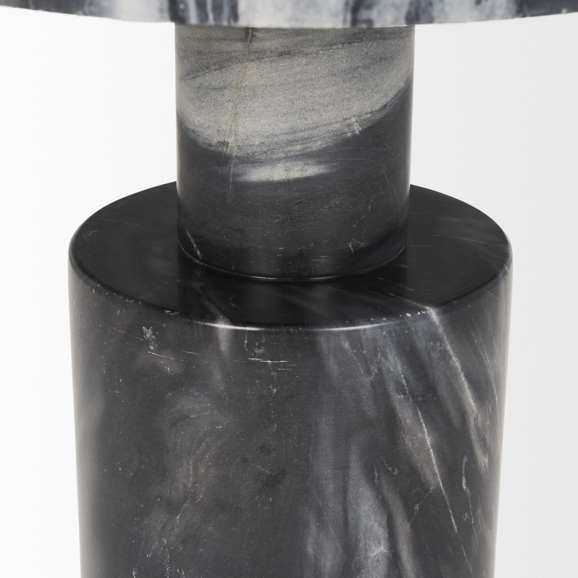 Taite Solid Dark Gray Marble Pedestal Accent Table 7 Taite Solid Dark Gray Marble Pedestal Accent Table - Image 7