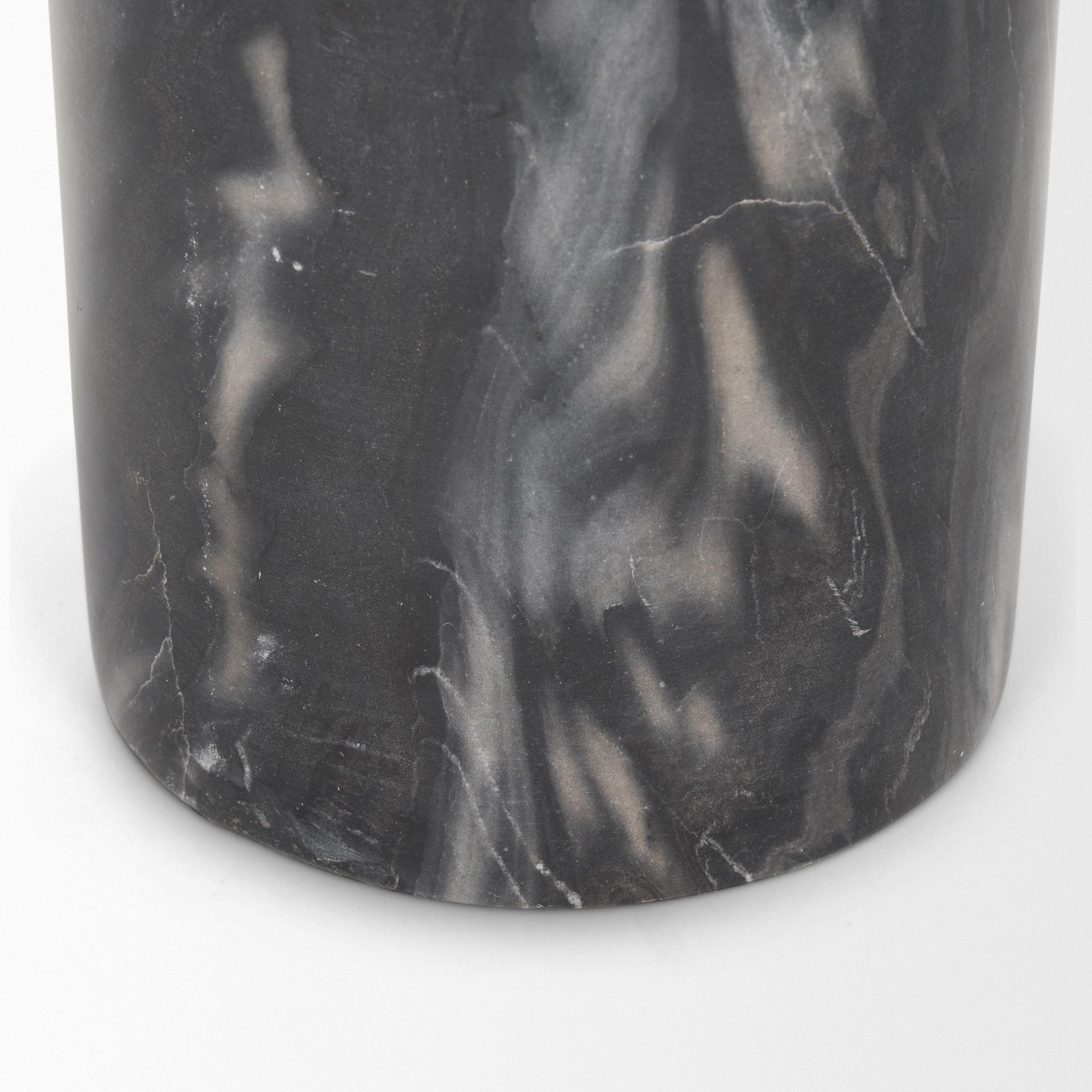 Taite Solid Dark Gray Marble Pedestal Accent Table 8 Taite Solid Dark Gray Marble Pedestal Accent Table - Image 8