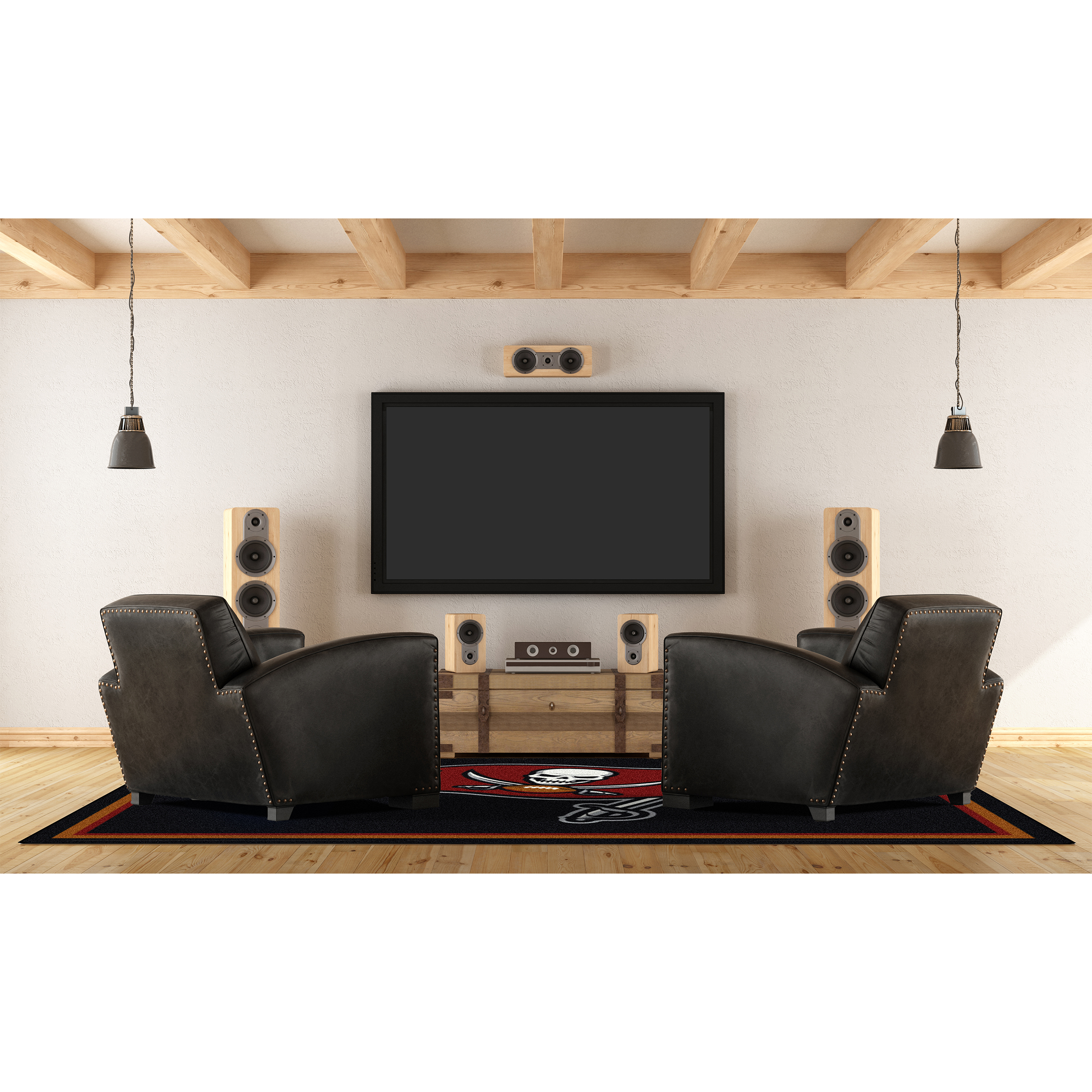 Tampa Bay Buccaneers 6x8 Spirit Area Rug Team Colors Logo