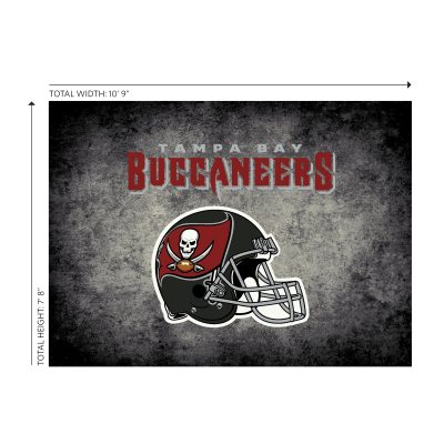 Tampa Bay Buccaneers 8x11 Distressed Area Rug