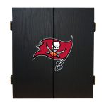 Tampa Bay Buccaneers Bristle Dartboard Cabinet Set