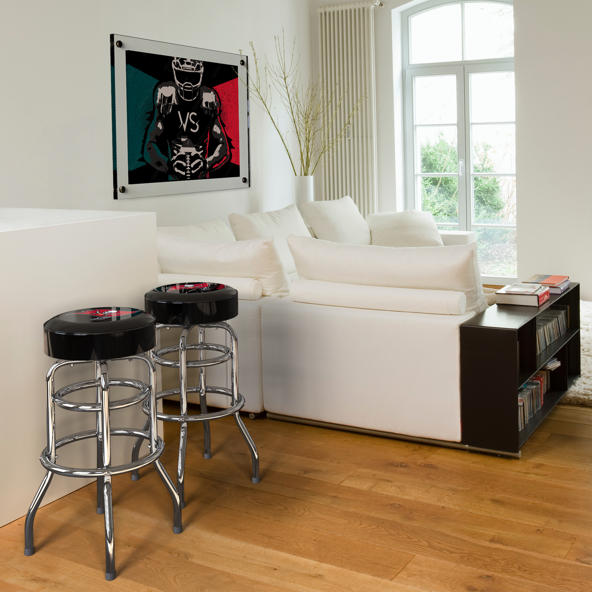 Tampa Bay Buccaneers Chrome Logo American Bar Stool 4 Tampa Bay Buccaneers Chrome Logo American Bar Stool - Image 4