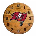 Tampa Bay Buccaneers Oak Barrel Clock NFL Licensed Made in USA