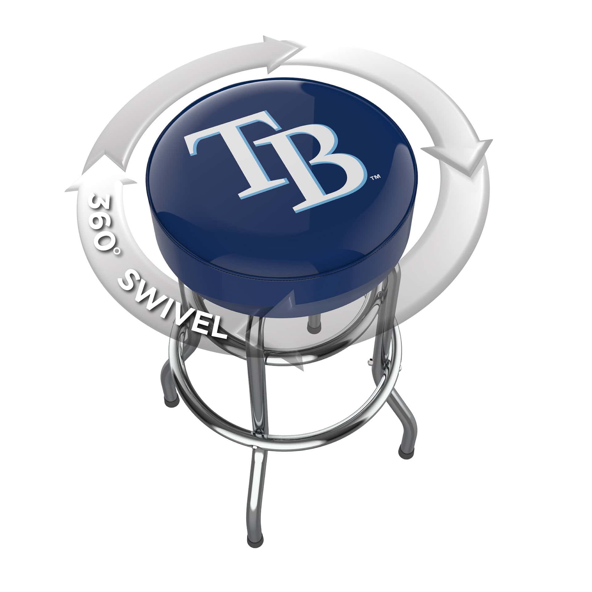 Tampa Bay Chrome Bar Stool American Made Team Colors 2 Tampa Bay Chrome Bar Stool American Made Team Colors - Image 2