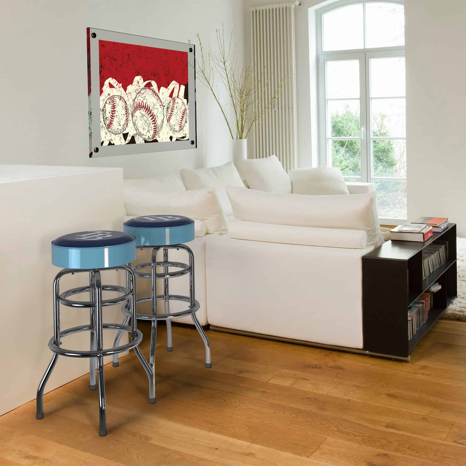 Tampa Bay Chrome Bar Stool American Made Team Colors 5 Tampa Bay Chrome Bar Stool American Made Team Colors - Image 5
