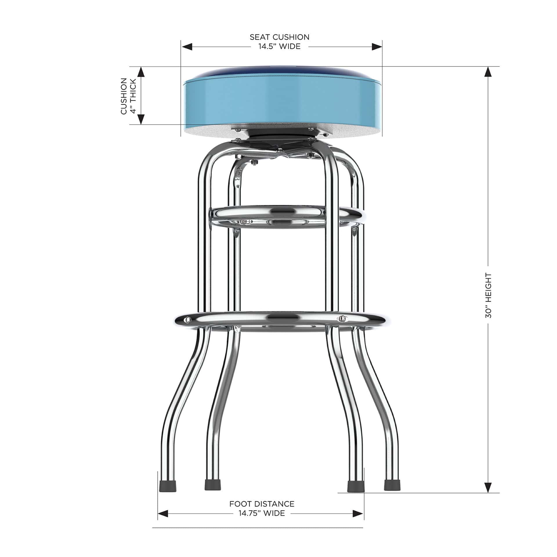 Tampa Bay Chrome Bar Stool American Made Team Colors 7 Tampa Bay Chrome Bar Stool American Made Team Colors - Image 7