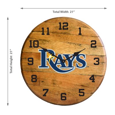 Tampa Bay Devil Rays Oak Barrel Clock Made from Whiskey Barrel