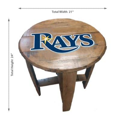 Tampa Bay Devil Rays Oak Barrel End Table MLB Authentic