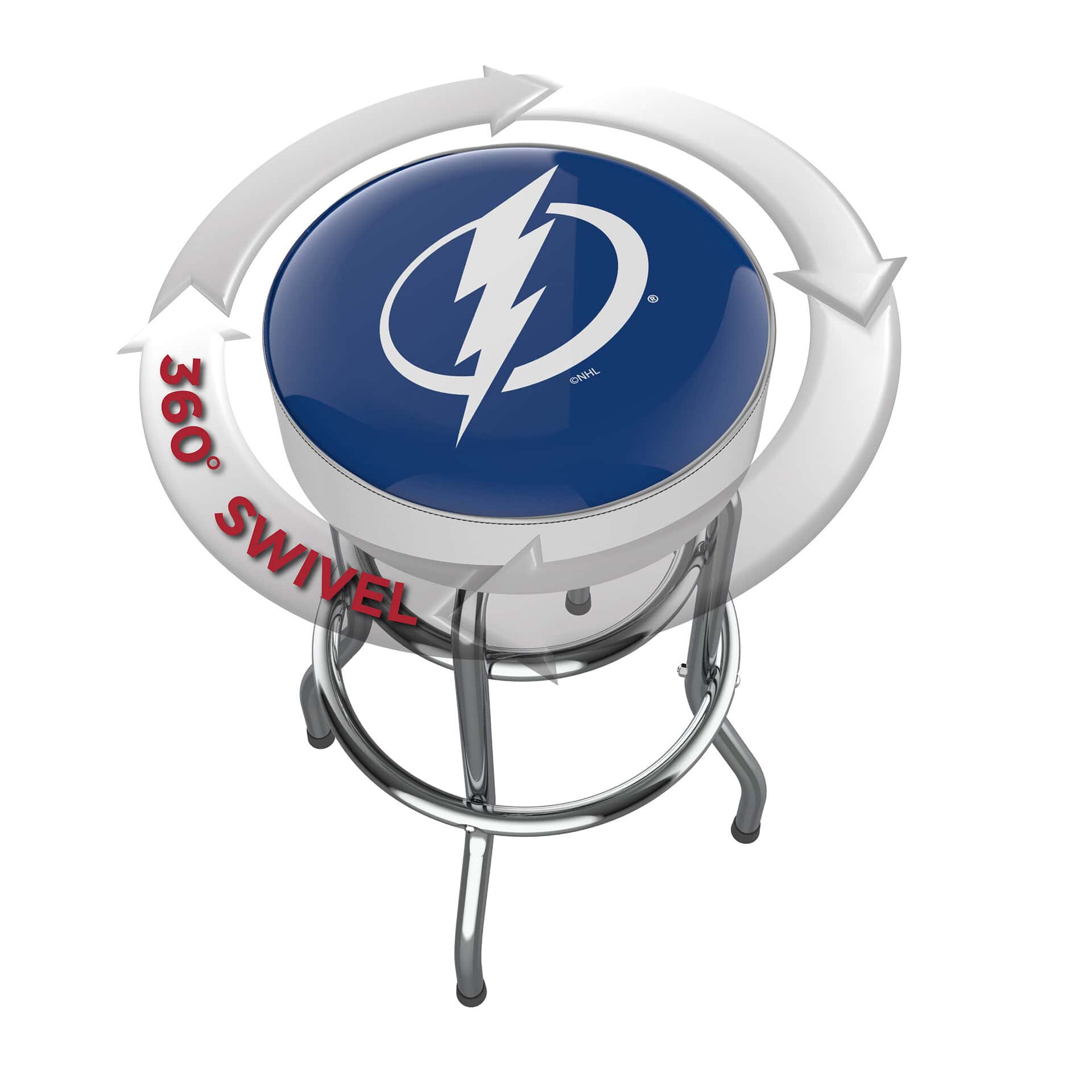 Tampa Bay Lightning Chrome Bar Stool 3 Tampa Bay Lightning Chrome Bar Stool - Image 3