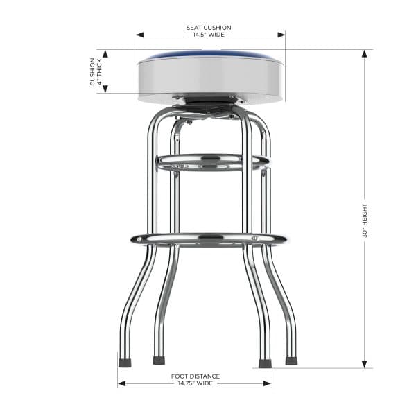 Tampa Bay Lightning Chrome Bar Stool 3