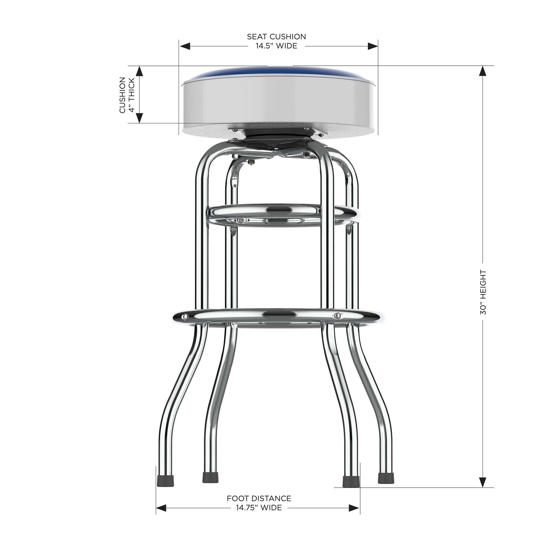 Tampa Bay Lightning Chrome Bar Stool 4 Tampa Bay Lightning Chrome Bar Stool - Image 4